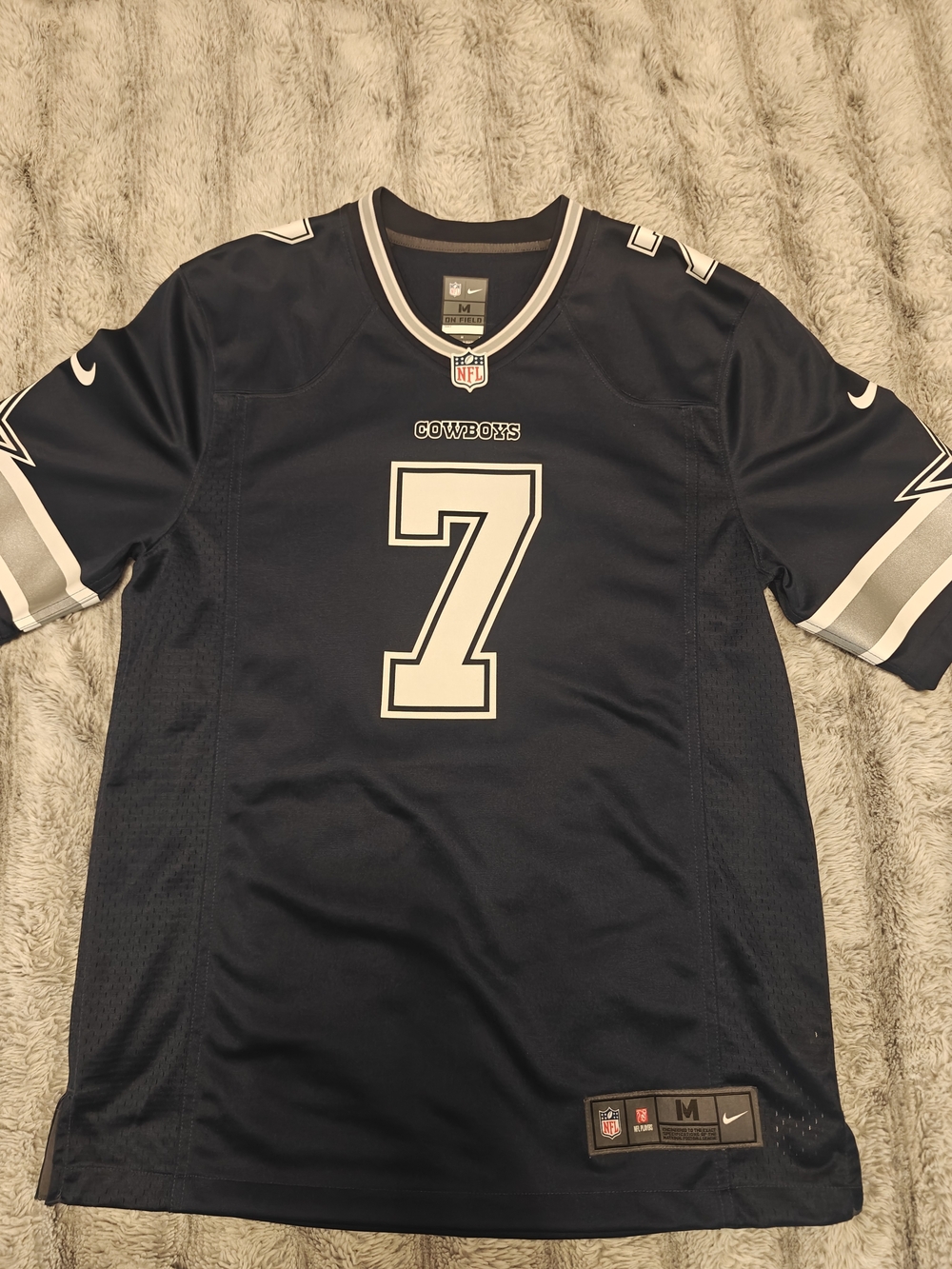 Nike Men’s Navy and White Cowboys #7 Stefan Diggs Football Jersey